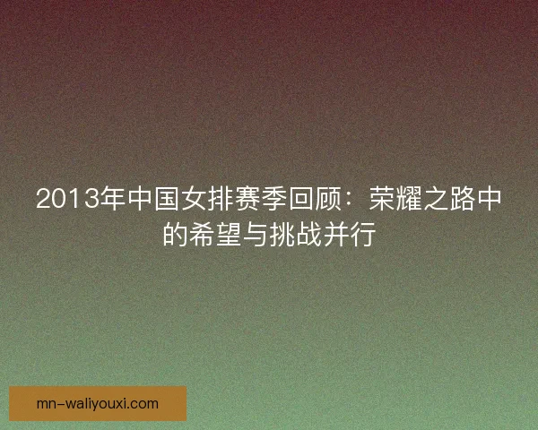 2013年中国女排赛季回顾：荣耀之路中的希望与挑战并行